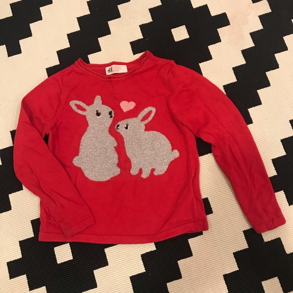 H&M 2-4Y Bunny Love Sparkle Sweater